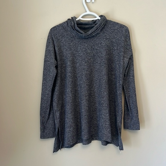 Lululemon Turtleneck Oversized Boxy Top in Heathered Black - Picture 1 of 6